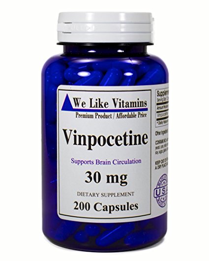 Vinpocetine 30mg - 200 Capsules Max Strength Best Value Vinpocetine Supplement