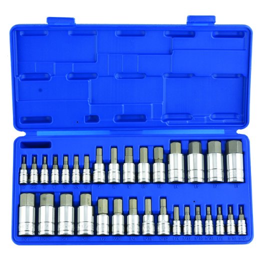 Neiko® 10288A Master Hex Bit Socket Set, S2 Steel | 32-Piece Set | SAE and Metric