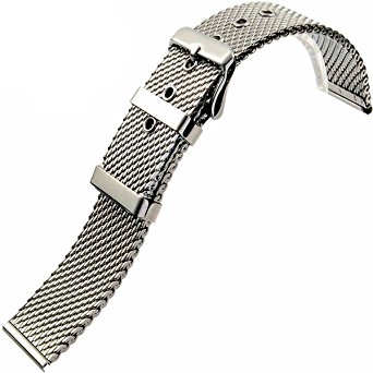 Smooth Milanese Loop Stainless Steel Shark Mesh Bracelet Strap Watch Band