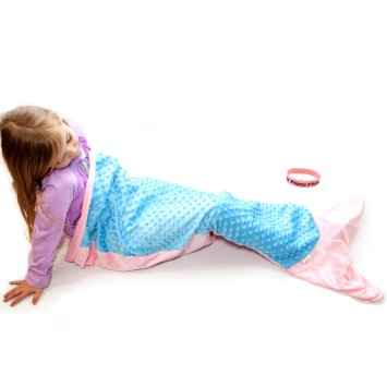 Princess of the Sea Mermaid Minky Blanket Tail and Wristband