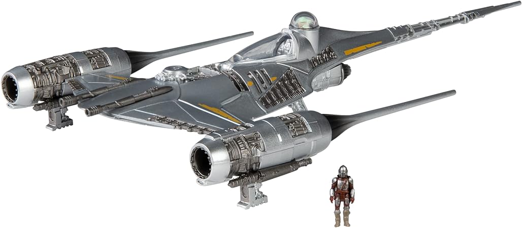 STAR WARS Micro Galaxy Squadron The Mandalorian's N-1 Starfighter - 5-Inch Starfighter Class Vehicle with 1-Inch Micro Figure Accessory