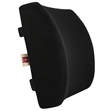 Love Home Memory Foam 3d Ventilative Mesh Lumbar Support Cushion Back Cushion - Alleviates Lower Back Pain- (Black)