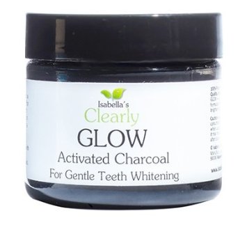 Isabella's Clearly GLOW, 2 Oz. Gentle, all natural formula to brighten and whiten stained teeth and promotes healthy gums. Highest quality Natural American Eastern Hardwood Activated Charcoal.