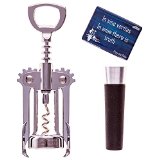 Wine Opener Set from Cozy Bungalow Includes Durable Metal Winged Corkscrew for Smooth Cork Removal Vacuum Stopper to Preserve Opened Wine and Bonus Fridge Magnet Focus On Enjoying Your Wine Now