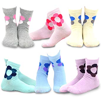 TeeHee (Naartjie) Kids Girls Cotton Basic Crew Socks 6 Pair Pack