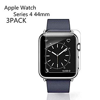 [3PACK] Watch Serie 4 44MM Screen Protector, EcoPestuGo [9H Hardness][Anti-Fingerprint][Anti-Scratch][Ultra-Clear][No Bubble] Tempered Glass Screen Protector Compatible Watch Serie 4 44MM