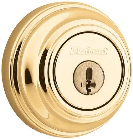 Kwikset 980 Single Cylinder Deadbolt featuring SmartKey® in Polished Brass