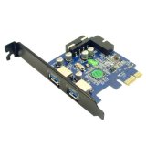 Anker Uspeed PCI-E to USB 30 2 Port Express Card with 1 USB 30 20-pin Connector and 5V 4 Pin Male Power Connector