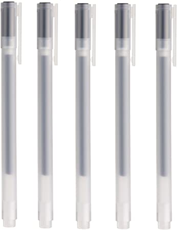 MUJI 0.5mm Gel Ink Ballpoint Pen - Black (Set of 5 Pens)