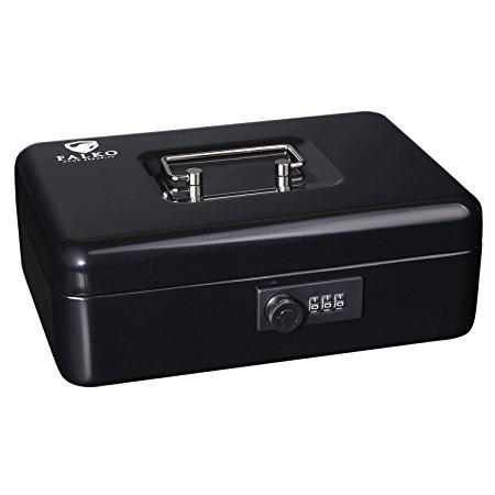Cash Box With Combination Lock ( Medium Size 10''x7'' ) - Strong and Sturdy Safe Box With Removable Tray, Store Your Money, Petty Cash, Medication, Documents - Pin Code Lock For Extra Security