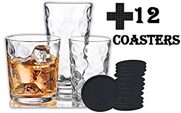 Galaxy Glassware 12-Pc. Set   12 Black Silicone Coasters Perfect For a Gift or Everyday Use