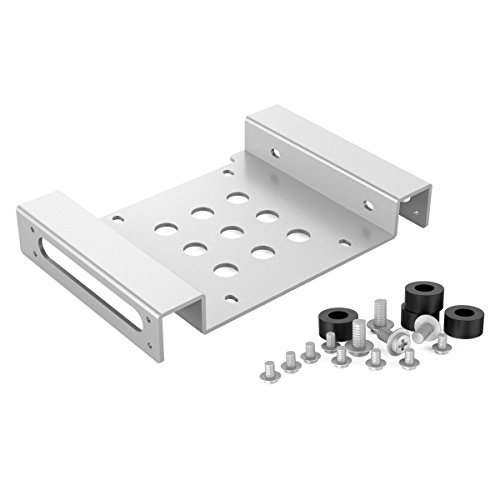 ORICO AC Series Full Aluminum 3.5 inch to 2.5 inch Hard Drive / SSD Mount Bracket Converter Adapter (3.5 to 1x2.5 Silver) (5.25" to 2.5" / 3.5" drive bay adapter Silver)