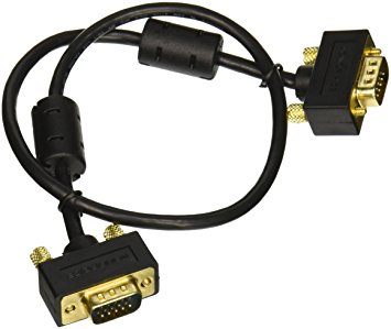 Monoprice 1.5ft Ultra Slim SVGA Super VGA 30/32AWG M/M Monitor Cable w/ ferrites (Gold Plated Connector)