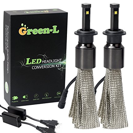 Green-L CREE Chip H7 LED Headlight Bulbs Conversion Kit for Vehicle Indicators Lights 90W 9000LM 6000k (Pack of 2pcs)