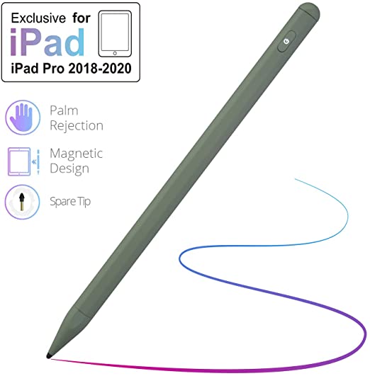 Stylus Pen for iPad with Palm Rejection, (2018-2020) iPad Pencil with Magnetic Design for Apple iPad, iPad (6/7 Gen)/iPad Pro (11/12.9 inch)/iPad Mini Gen 5/iPad Air Gen 3 (Green)