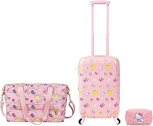 Bioworld Sanrio Hello Kitty Character Print 3-Piece Luggage Set