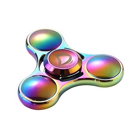 Rainbow Colorful Pure Copper EDC Fast Quiet Tri Spinner Fidget Hand Finger Spinner ADHD Focus Anxiety Stress Relief Toys