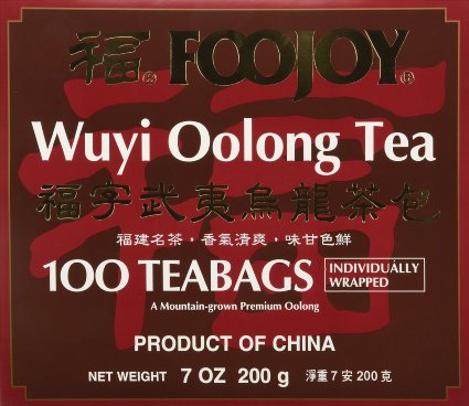 Foojoy Wuyi Mtn. Oolong (Wu Long) Weight Loss Tea 100 Tea Bags,NET WEIGHT 7 OZ.