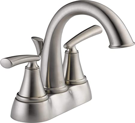 Kennett 4 in. Centerset 2-Handle Bathroom Faucet with Metal Drain Assembly in Stainless