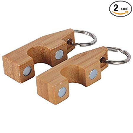 Amarine-made Pair of Portable Bamboo Fly Fishing Magnetic Rod Guard Fishing Rod Holder
