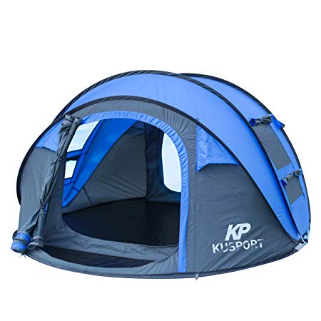 Kusport ZP04, 3-4 Person Pop Up Dome, Automatic Setup Family Beach Camping Tent, Blue