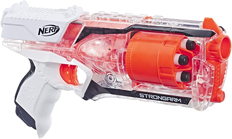 Strongarm Nerf N-Strike Elite Toy Blaster with Rotating Barrel, Slam Fire, and 6 Official Nerf Elite Darts for Kids, Teens, and Adults (Amazon Exclusive)