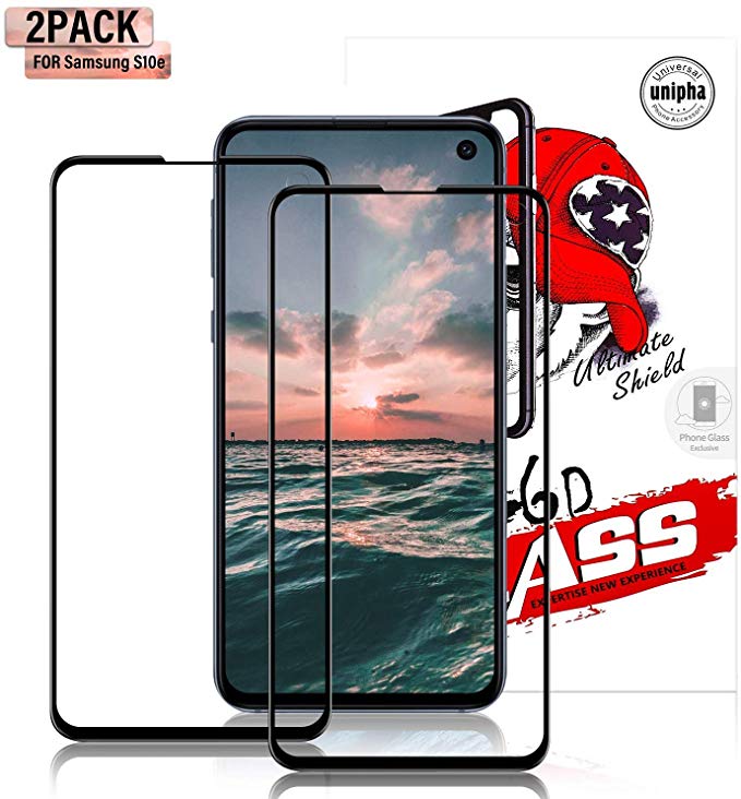 Gozhu Galaxy S10e Screen Protector Tempered Glass,[Anti-Fingerprint][No-Bubble][Scratch-Resistant] Glass Screen Protector for Samsung Galaxy S10e [2-Pack]