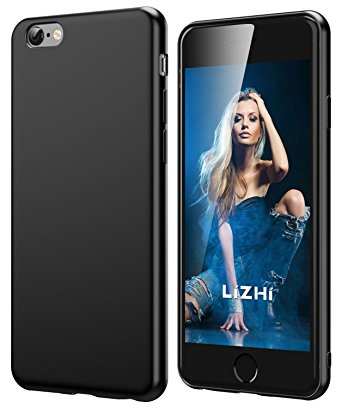 iPhone 6 Plus Case, LiZHi Ultra Slim Fit Soft TPU Hard Cover Full protective Anti-Scratch Resistant Case for iPhone 6/6S Plus (Space Black)