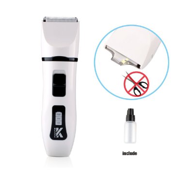 Pet Grooming Clippers Double Blades Cordless Rechargeable Buykuk Pet Clipper Kit for Dogs and Cats （lubricating oil for blade included)