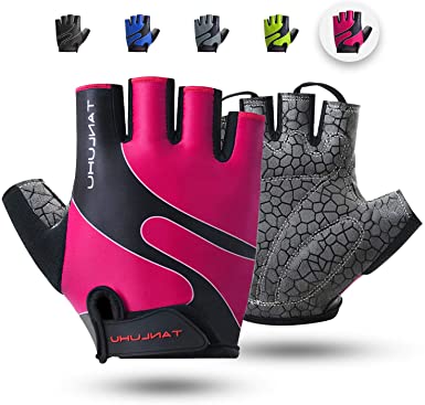 Tanluhu Cycling Gloves Mountain Bike Gloves Half Finger Road Racing Riding Gloves with Light Anti-Slip Shock-Absorbing Biking Gloves for Men and Women