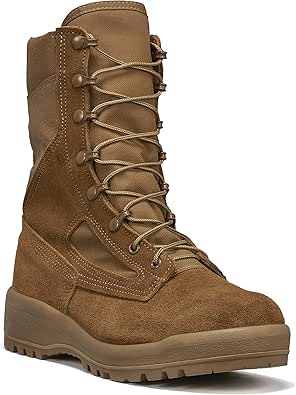 Belleville C390 8 Inch Hot-Weather Combat Boots for Men - Active-Duty Army OCP ACU Coyote Brown Leather with Abrasion-Resistant Nylon and Traction Outsole; Berry Compliant