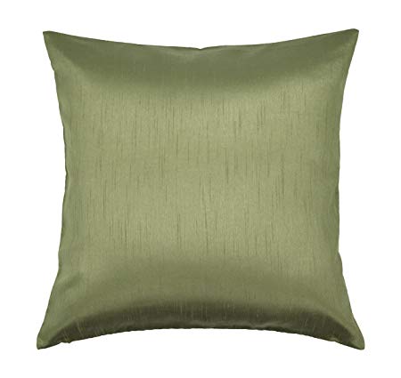 Aiking Home Solid Faux Silk Euro Sham/Pillow Cover, Zipper Closure, 26 by 26 Inches, Sage