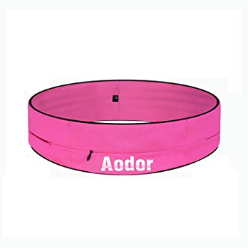 Aodor Running Belt Waist Pack - Reflective Strips - for Men Women to Enjoy Workout - Large Pocket