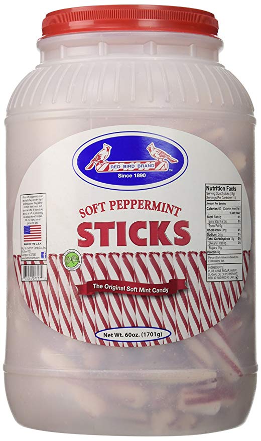 Red Bird Soft Peppermint Sticks 60 Ounce Value Container