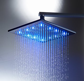 Aquafaucet 10 Inch Square Stainless Steel Shower head with Led,oil Rubbed Bronze
