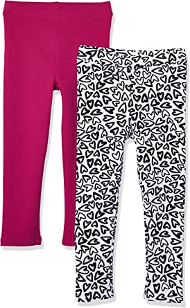 Spotted Zebra Girls' Cozy Fleece Leggings, Pack of 2