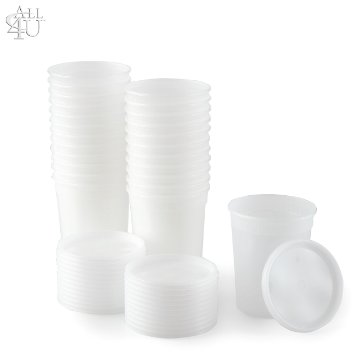 32 oz all 4 you Deli Food Containers w/ Lids - Pack of 24 - Food Storage (32 OZ)