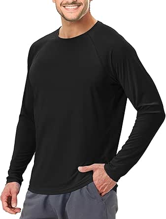 Men's UPF50  Rash Guard Swim Shirts Long Sleeve SPF Sun Shirts for Men Hiking Fishing Lightweight Quick Dry