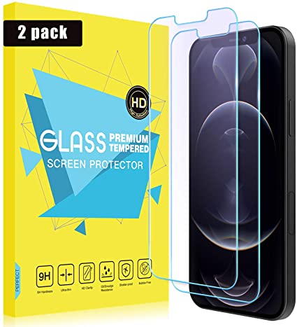 MoKo Compatible with New iPhone 12 Pro Screen Protector/iPhone 12 Screen Protector 6.1 inch 2020 2-Pack, Anti-Blue Light Screen Protector Eye Protection Glass Film Fit iPhone 12 6.1" - Light Blue