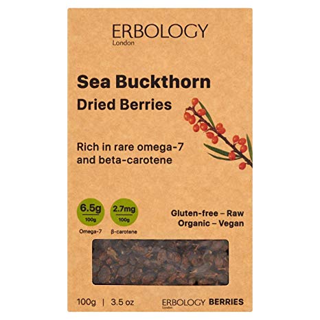 Organic Sea Buckthorn Dried Berries 3.5 oz - Rich in Omega-7 and Vitamin A - Raw - Gluten-Free