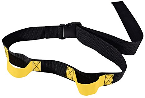 Secure Transfer and Walking Gait Belt with Caregiver Hand Grips - Patient Ambulation Assist (60"Lx2"W, Yellow Handle (2 Handle w/EZ Buckle))