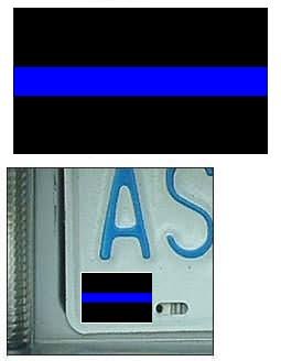 Thin Blue Line Reflective License Plate Decal