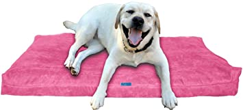 Five Diamond Collection Shredded Memory Foam Orthopedic Dog Bed, Removable Washable Passion Suede Cover, Water Proof Inner Fabric, Double Sided, Made in USA (Hot Pink,for Large Breed Dogs, 40" x 35")
