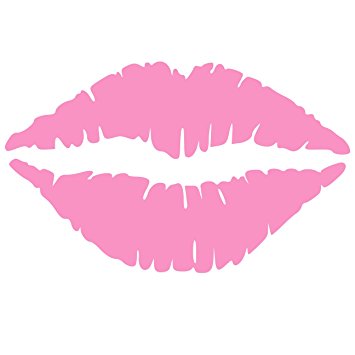 Kiss Wall Decal Sticker - Kissing Lips Decoration Mural - Decal Stickers and Mural for Kids Boys Girls Room and Bedroom. Kiss Pink Wall Art for Home Decor and Decoration - Silhouette Mural