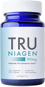 TRU NIAGEN Integratore di nicotinamide riboside NAD , formula brevettata NR, per ridurre stanchezza e affaticamento, da 30 compresse, 300 mg per porzione (1 mese/1 flacone)