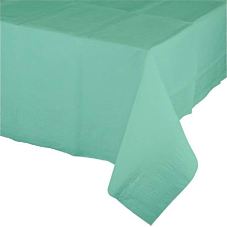 Creative Converting 54" X 108" Mint Green Wedding Birthday Party Tableware Plastic Table Cover Supplies, Multicolor