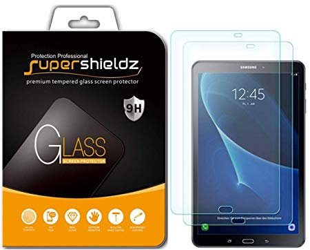 [2-Pack] Supershieldz for Samsung Galaxy Tab A 10.1 Screen Protector, [Tempered Glass] Anti-Scratch, Anti-Fingerprint, Bubble Free, Lifetime Replacement Warranty (SM-T580/T587)