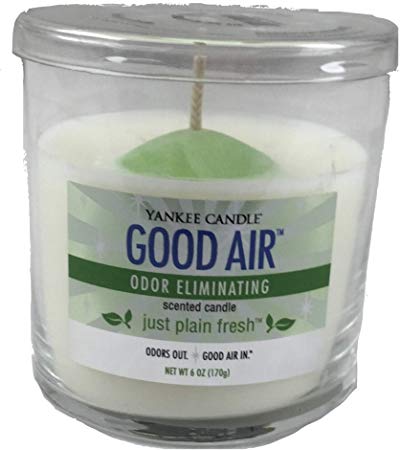 Yankee Candle Just Plain Fresh Good Air Odor Eliminating Small Single Wick Tumbler Candle White