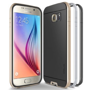 Galaxy S6 Case Obliq Dual Poly Bumper GoldSilverand Black Thin Slim Fit Bumper Armor Scratch Resist Metallic Finish Dual Layered Heavy Duty Hard Protection Hybrid High Quality Case for Samsung Galaxy S6