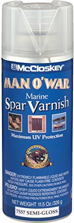 McCloskey 7557 Man O'War Spar Marine Varnish, 11.5-Ounce Spray, Clear Semi-Gloss